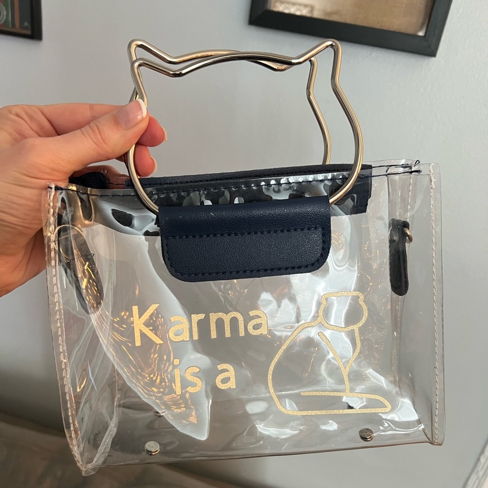 Taylor Swift Eras Tour Clear Stadium Bag - Blue with Gold Shimmer
